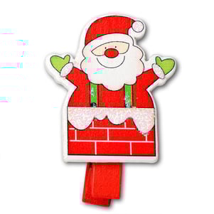 Weihnachtsmann Holzklammer