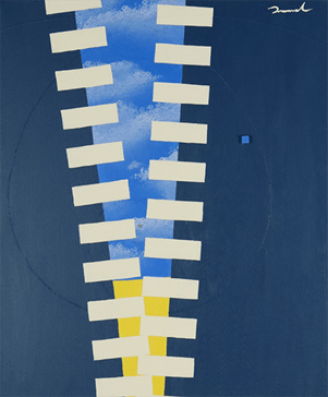 BLUE SKY IN THE FASTENER 5   380mm*455mm   F8   2021  acrylic on canvas, wood