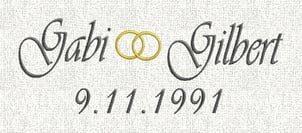 Handtuch Hochzeitsmotiv