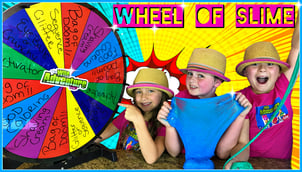 Mystery Wheel, Mysery Wheel of Slime, kids youtube, slime video, kids, challenges, wheel of mystery