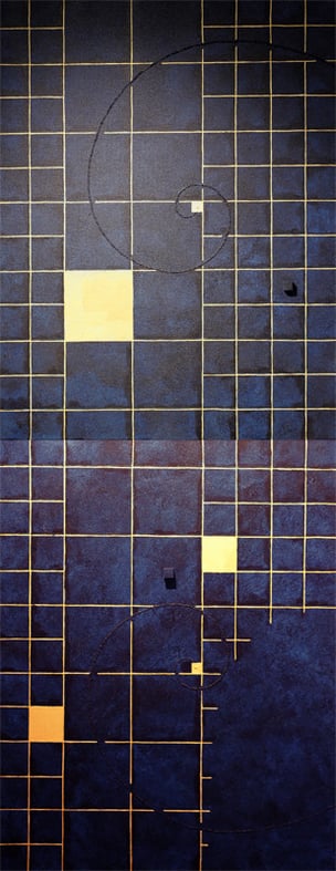 Golden Grid 7 kon   F6×2   318mm×820mm   Acrylic 2012