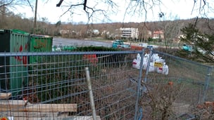 Travaux en cours à mi-février sur les barrages des étangs de Ville d'Avray (étangs de corot)