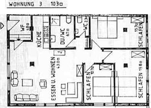Grundriss Ferienwohnung 3.