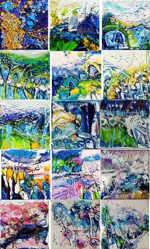 Elisabeth Augendre artiste peintre en Ariège expose aux Cent Centimètres Carrés galerie du philosophe Barla Bayle 09