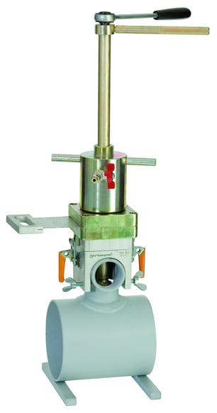 Zum Sperren von Hausanschluss-T-Stücken auf der Hauptleitung, ohne Gasaustritt, Schleusensperrvorrichtung Hausanschluss-T-Stück