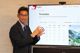 スイス個人旅行プランを提案する田中純