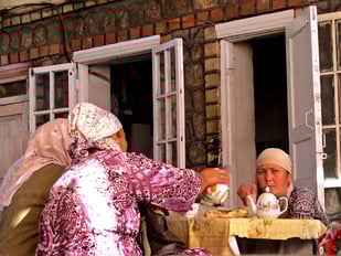 Marktfrauen beim Nachmittags-Kaffee