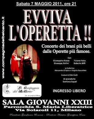 EVVIVA L’OPERETTA !! – Milano, 7/05/11