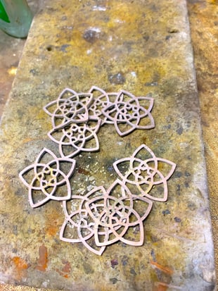 Handgeschmiedete Venusblume Anhänger aus Silber