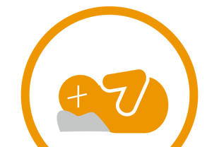 仰向けに寝られない図