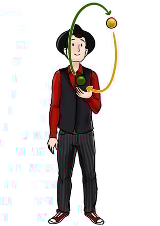 Exercices préliminaires avec deux ballons