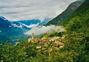 Blick auf Soglio - der Schwelle zum Paradies