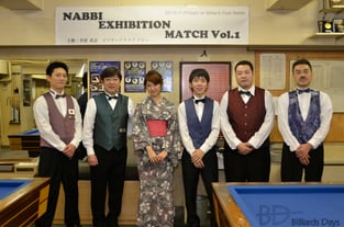 左から、小林、森、MC江辺、森、渡辺、石橋