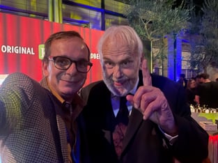 Andreas Piasek mit Gunther Emmerlich bei der After Show der Goldenen Henne in Leipzig.