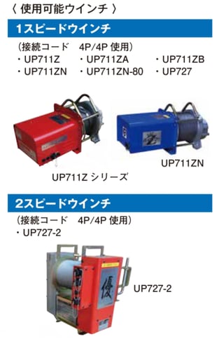 UP700RC　使用可能ウインチ
