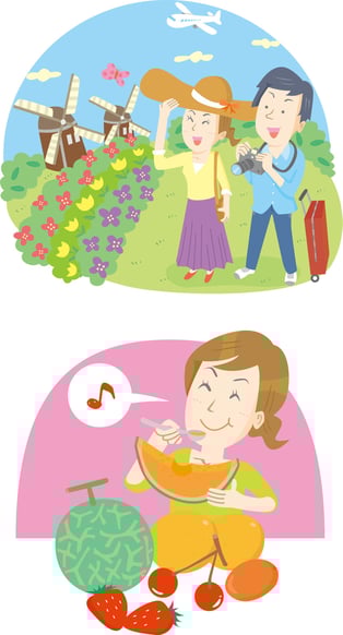 旅行・フルーツイラスト