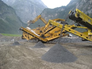 Aussiebung Schüttmaterial