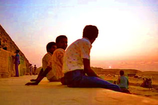 Sonnenuntergang am Gizeh-Plateau