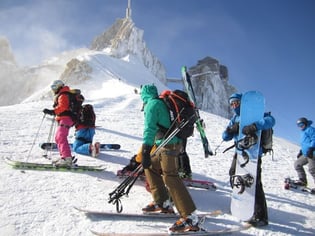 Start auf der Aiguille du Midi 3842m