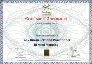 写真 「マインドマップ・プラクティショナー 修了証」