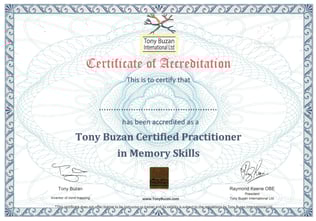 写真 「メモリー・プラクティショナー 修了証」