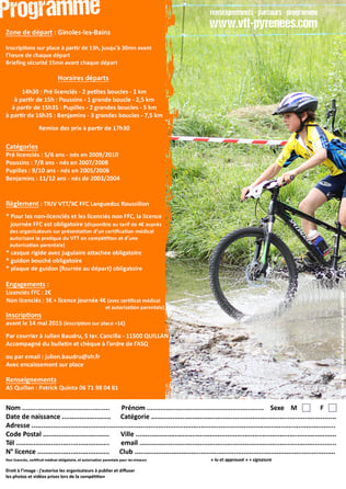 Programme Mini Carach Bike 2015