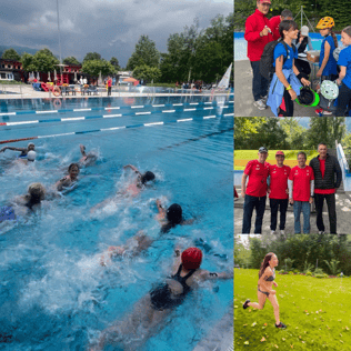 40 Schülerinnen und Schüler nahmen beim swim & run teil
