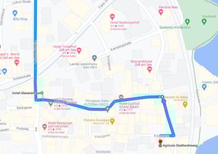 Via train station to Kreuzgasse 16