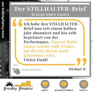 freaky finance, STILLHALTER-Brief, Optionshandel, Short Secured Puts, Kundenstimmen, Abonnenten-Feedback, Börsendienst