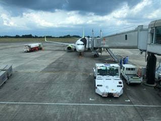 帰りの飛行機写真