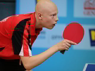 Mit Power-Tischtennis zum Erfolg. Sierndorfs Dominik Tarmann ist heiß auf die Bundesliga. Copyright: Österreichische Tischtennis Bundesliga / Franz Krestan 