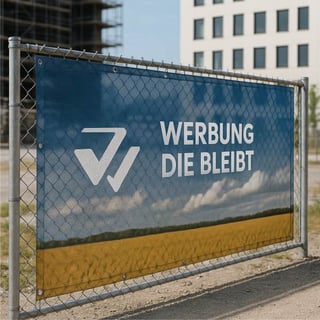Mesh-Banner am Bauzaun