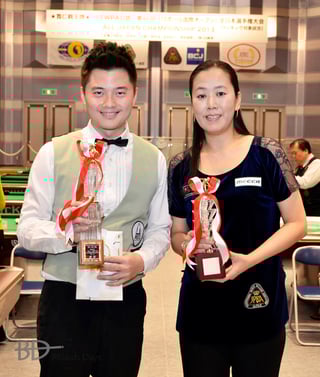 昨年の全日本選手権覇者。男子：柯乗逸、女子：梶谷景美