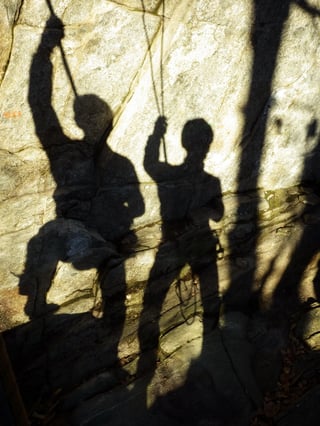 Klettern in der Abendsonne.