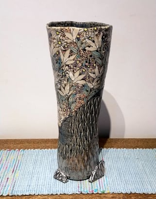 花器（青）古屋眞理子