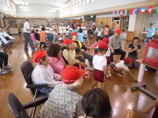 玉入れ　白組も赤組もたくさん入りました