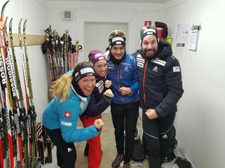 Mit Selina Gasparin, Jeremy Finello und Benjamin Weger