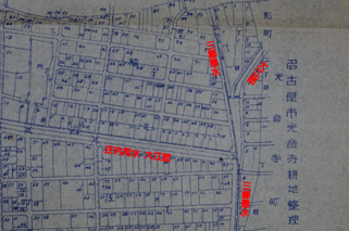 稲生耕地整理組合地区確定図より