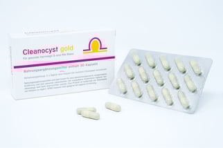 Cleanocyst Packung mit Blister und Kapseln
