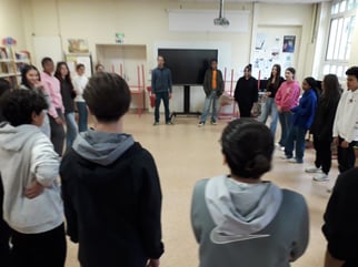 Séance d'entraînement au concours d'éloquence avec le comédien Jérôme Kocaoglu