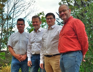 Die Mitglieder des Schulvorstandes v.l.n.r. Matthias Bergert, Uwe Schedler, Dirk Weidner, Pf. Jörg Kubitschek,  im Bild fehlt: Pf. Andreas Heyn