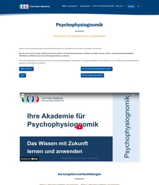 Abbildung der neuen Website der Carl-Huter-Akademie.