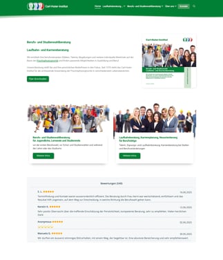 Abbildung der neuen Website des Carl-Huter-Institutes.