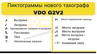 Пиктограммы нового тахографа