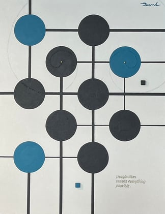 COSMIC RAY POINTS 4   318mm*410mm   F6   2025 acrylic on canvas, wood