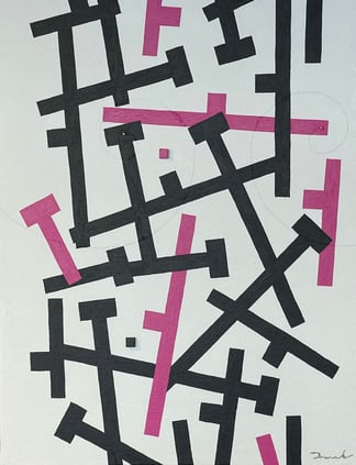 VERNACULAR 4   318mm*410mm   F6   2025 acrylic on canvas, wood