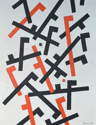 VERNACULAR 3   318mm*410mm   F6   2025 acrylic on canvas, wood