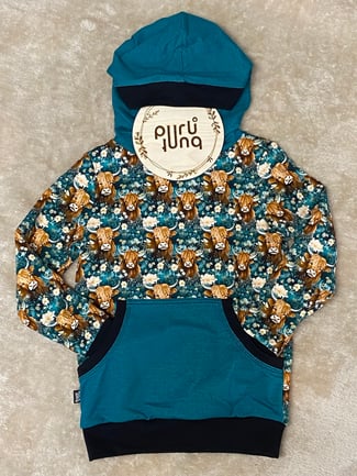 Hochlandrind-Hoodie Gr. 122 / 58.-