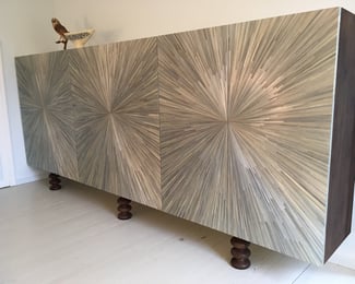 dressing de marqueterie de paille réalisé dans notre atelier de marqueterie de paille à Toulouse