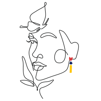 illustration visage de femme qui porte des boucles d'oreilles